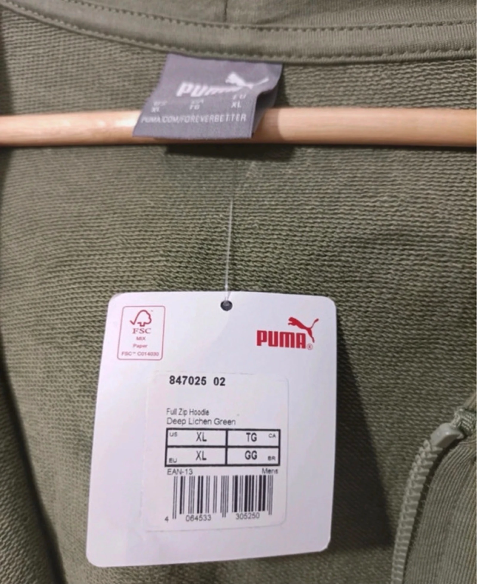 Puma Full Zip Hoodie groene kaki maat XL nieuw met label – photo 7